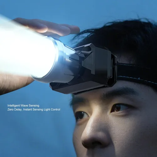 Miniatura 4 de LED Headlamp, Rechargeable Wearable Motion Sensor Headlight with LCD Screen for Outdoor Camping Cycling Hiking Fishing