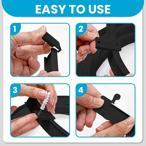 Miniatura 3 de Riel de cortina de techo – Riel de montaje en techo negro flexible flexible de 16.4 ft para divisor de habitación, ducha, baño, instalación de techo