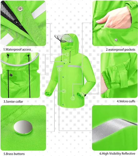 Miniatura 3 de iCreek Rain Suit Waterproof Jacket and Trouser Suit Raincoat for Men and Women Outdoor All-Sport Breathable Anti-storm