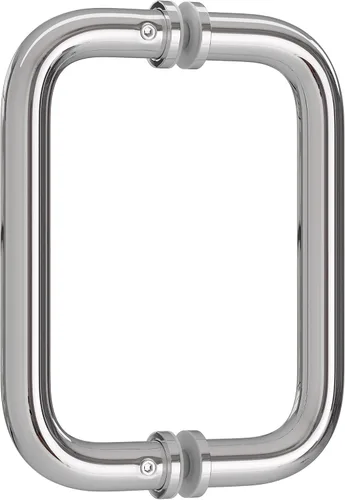 Miniatura 10 de Ranbo Manija tubular de puerta de ducha CTC negra mate de 8 pulgadas, acero inoxidable 304 de 1/4 a 1/2 pulgadas de grosor y puertas de madera