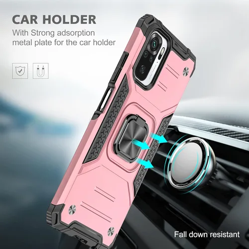 Miniatura 3 de Asuwish Funda de teléfono para Xiaomi Redmi Note 10/10S 4G con protector de pantalla de vidrio templado y soporte de anillo delgado híbrido Oro