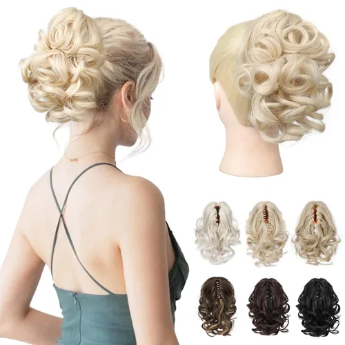 Miniatura 13 de REECHO Extensión de cola de caballo, pinza de cola de caballo rizada y ondulada de 9 pulgadas, extensiones de cabello HP001 para mujeres - Castaño