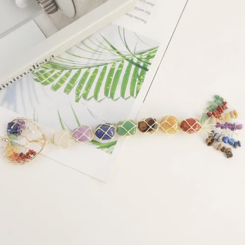 Miniatura 3 de Anjiucc Adornos colgantes de cristal hechos a mano para ventana de auto, 7 chakras, adorno para el hogar, yoga, meditación, decoración del coche