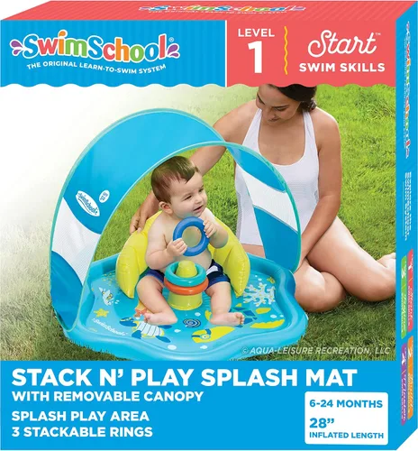 Miniatura 9 de SwimSchool Infant Baby Pool Floats, Free Swimming, Super Buoyant – Ages 6-24 Months – Multiple Colors/Styles – Adjustable Canopies and Seats, Splash