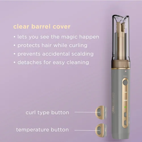 Miniatura 6 de INFINITIPRO by Conair Curl Secret MINI - Rizador automático de 1/2 pulgada, rizador de pelo inalámbrico para todo tipo de cabello y longitudes