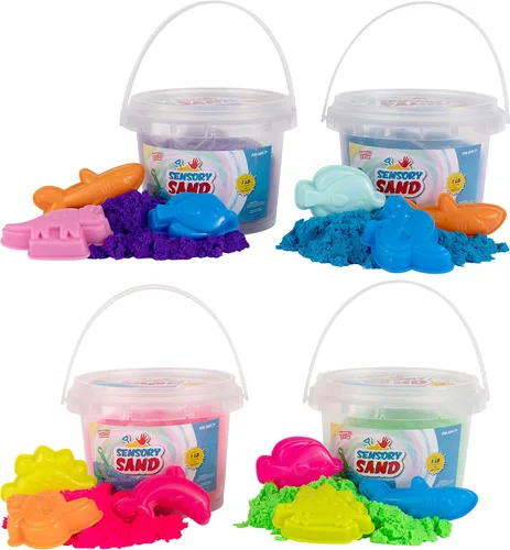 Sensory Sand Arena de juego para niños con moldes de mar, 4 libras a granel, arena multicolor para niños y niñas