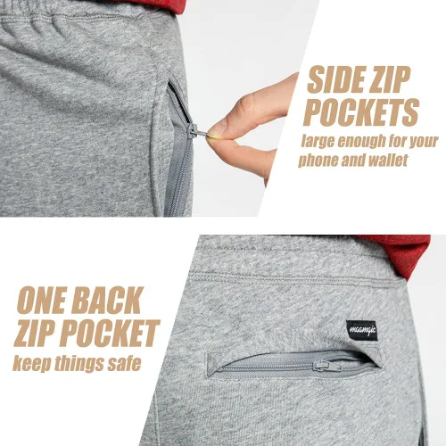 Miniatura 3 de maamgic Pantalones cortos deportivos para hombre de 7 pulgadas por encima de la rodilla, pantalones cortos de gimnasio con bolsillos con cremallera