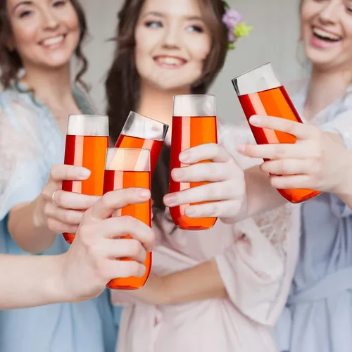 Miniatura 5 de Tessco 60 copas de champán de plástico de 9 onzas, copas de vino de plástico, copas de champán irrompibles para beber cóctel, fiesta de Navidad