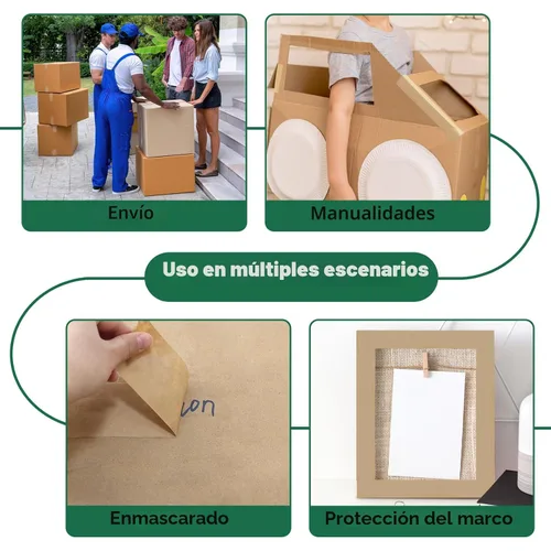 Miniatura 8 de EFOK 6 rollos de cinta de embalaje marrón de 2 pulgadas al por mayor, cinta de embalaje de papel kraft actualizada 2025, 2 pulgadas x 55 yardas