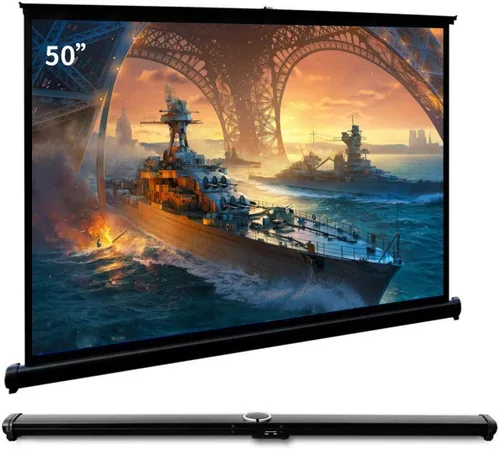 Pantalla de proyección Cocar portátil para proyector mini/profesional LED/LCD/DLP, estilo autónomo extraíble, para interior y exterior, cine en el