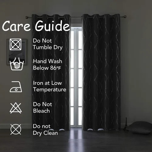 Miniatura 9 de SMILE WEAVER Cortinas opacas grises para sala de estar de 45 pulgadas de largo, 2 paneles, cortinas de oscurecimiento de habitación, diseño de Gris