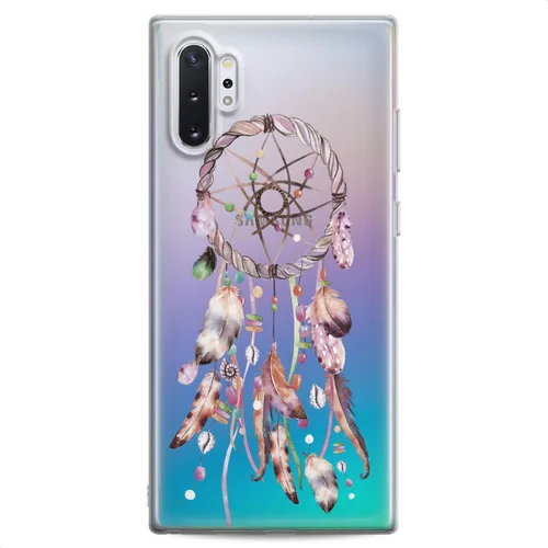 Miniatura 6 de Funda compatible con Samsung S25 S24 S23 FE S22 Plus S21 Ultra S20+ S10e Note 20 S9 Clear Tribal Totem Design Print Phone Cute Pink Feather Catcher