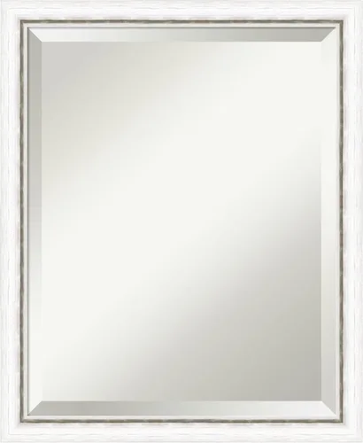Miniatura 8 de Amanti Art - Espejo de baño blanco para sobre lavabo, espejo de tocador rectangular Morgan blanco azul de 22x18, marco de madera moderno pequeño, se