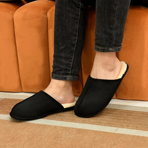 Miniatura 2 de Pantuflas de espuma viscoelástica para hombre, con puntera cerrada, para interiores, cómodas, acogedoras, suaves, antideslizantes, para dormitorio