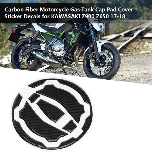 Miniatura 7 de Adhesivo de fibra de carbono para tapa de tanque de gasolina, cubierta de tapa de tanque de gasolina para motocicleta KAWASAKI Z900 Z650 2017-2018