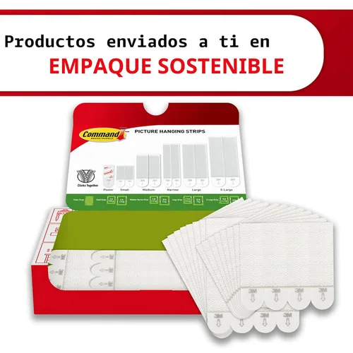 Miniatura 10 de Command - Tiras medianas y grandes para colgar cuadros sin daños en la pared y sin herramientas, colgadores para espacios de vida, 12 pares medianos