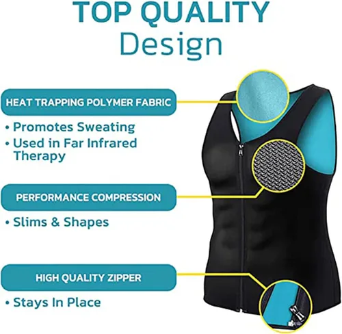 Miniatura 6 de IOTKIT Manson - Chaleco de compresión de ginecomastia con cremallera, camisas de compresión para hombre, camiseta sin mangas de compresión