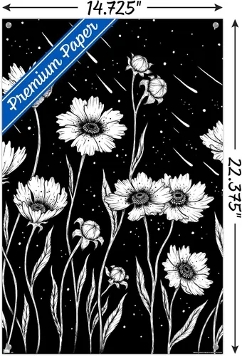 Miniatura 3 de Trends International Episodic Drawing - Midnight Golden Waves Wall Poster, 14.72" x 22.37", Premium Poster & Push Pin Bundle