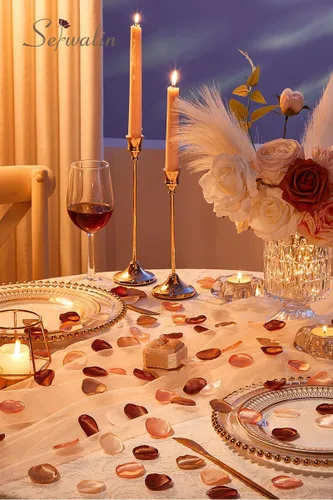 Miniatura 2 de Serwalin 300 Unidades de Pétalos de Rosa de Seda, Flores Artificiales para Bodas, Pétalos de Rosa Falsos Marrone, Propuesta para la Canasta de Boda