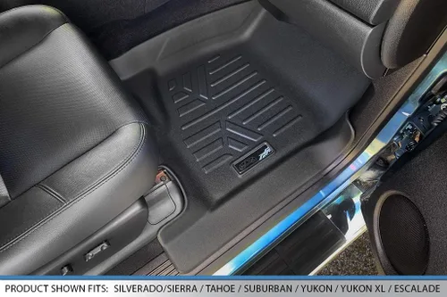 Miniatura 3 de SMARTLINER Juego de tapetes de piso de recubrimiento, de 2 filas, para Chevrolet Silverado 1500 2007-2013