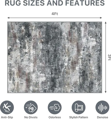 Miniatura 7 de Tapete para silla de oficina para pisos de baldosas de madera dura, tapetes abstractos de escritorio de 36" x 48" para silla de oficina sobre sillas