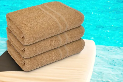 Miniatura 6 de Toallas de baño básicas medianas de 24 x 48 pulgadas, paquete de 6, color beige, suaves y absorbentes, toallas de algodón multiusos para baño, spa