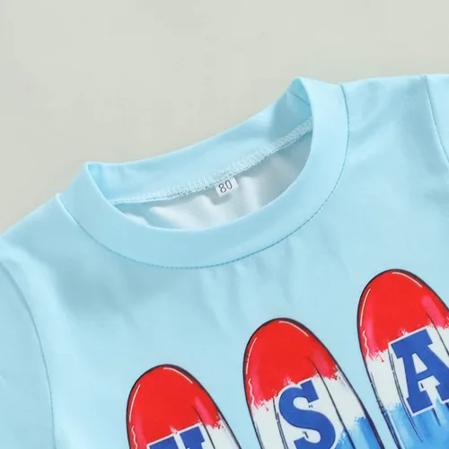 Miniatura 4 de LouVasabuce Conjunto de ropa de verano para el 4 de julio, camiseta de manga corta, casual, pantalones cortos de EE. UU