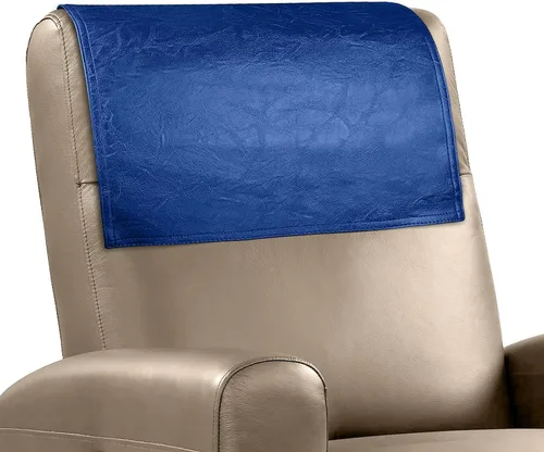 Miniatura 20 de Funda para reposacabezas para silla reclinable, protector para reposacabezas de piel sintética con correas elásticas, fundas para reposacabezas