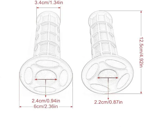 Miniatura 5 de BAIONE Empuñaduras de Manillar de Motocicleta Worldmotop, Empuñaduras Antideslizantes de Goma Suave, Empuñaduras de 7/8" 22mm 24mm de Reemplazo