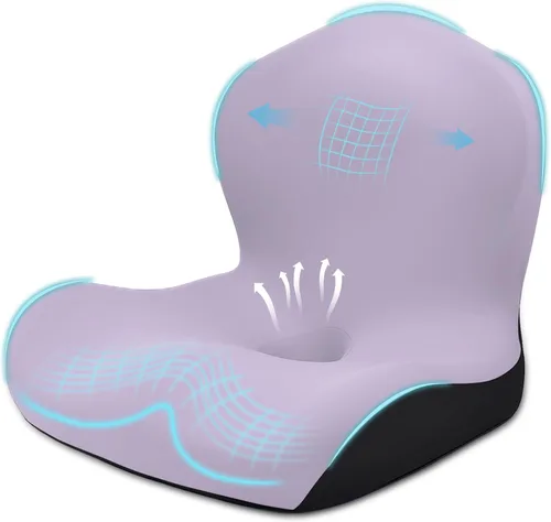 Miniatura 10 de Cojín de asiento para silla de oficina y automóvil, cojines ergonómicos en forma de L, cojín de espuma viscoelástica, almohada de apoyo lumbar