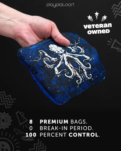Miniatura 5 de Play Platoon Tournament Series Bolsas de Cornhole - Bolsas de Estilo Profesional de Doble Cara con Lado Resbaladizo y Pegajoso - Juego de 8