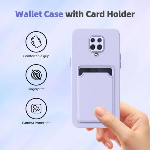 Miniatura 5 de Funda para Redmi Note 9 Pro, Redmi Note 9s con ranura para tarjetas de crédito, TPU suave silicona TPU resistente a los arañazos delgada ranura