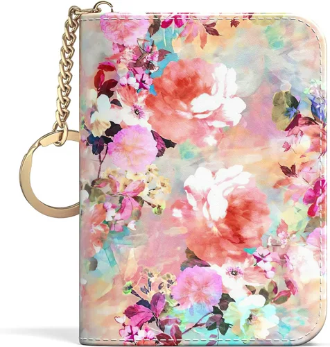 Miniatura 36 de Aiawoxc - Tarjetero para Tarjetas de Crédito para Mujer, Pequeño Organizador de Tarjetas de Negocios de Cuero Delgado con RFID, Cremallera