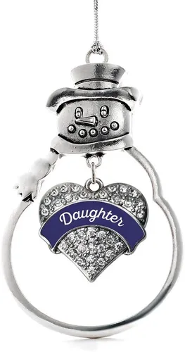 Miniatura 79 de Inspired Silver - Big Sis - Adorno de Navidad plateado - Adorno de árbol de Navidad con dije de corazón con circonita cúbica - Decoración colgante