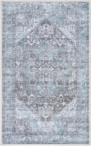 Miniatura 3 de GLN Rugs Vintage - Memphis - Alfombra lavable a máquina, oriental, antideslizante, de felpilla de pelo bajo, alfombra de entrada, pasillo, cocina