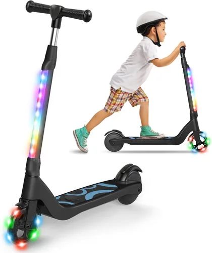 Miniatura 8 de SISIGAD Patinete para niños de 6 a 12 años, cubierta con luz LED, scooters para niños con 3 niveles de ajuste de manillar a 36 pulgadas de alto