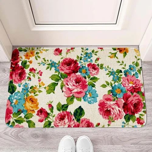 Miniatura 8 de Tapete de bienvenida para puerta de exterior, color verde cactus, 36 x 24 pulgadas, antideslizante, lavable, tapete para puerta de entrada