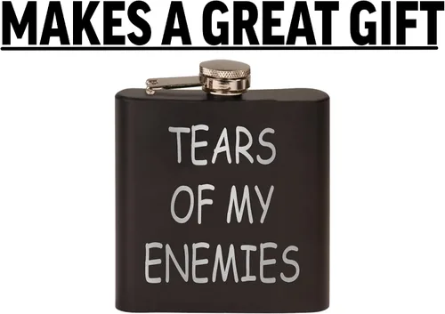 Miniatura 4 de Rogue River Tactical Funny Tears of My Enemies - Petaca de acero inoxidable de alta calidad, color negro mate, es un gran regalo para él, papá