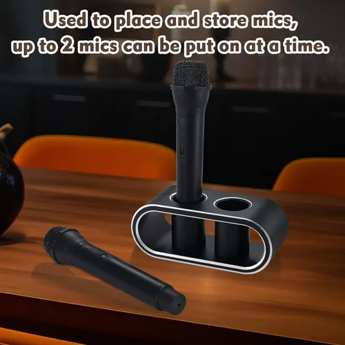 Miniatura 4 de Soporte de almacenamiento de micrófonos de escritorio de aleación de aluminio de metal, base de soporte para micrófonos inalámbricos, organizador