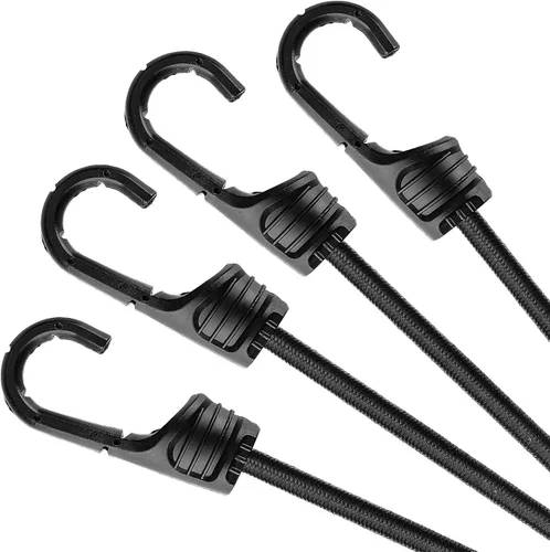 Miniatura 10 de ZHOUBIN Cuerdas elásticas negras de 24 pulgadas con ganchos resistentes, 1 unidad