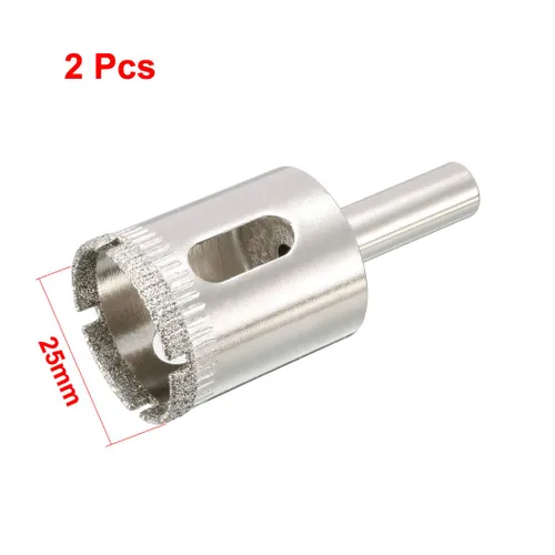 Miniatura 2 de uxcell - 2 brocas de sierra de agujero con revestimiento de diamante de 0.98 pulgadas para vidrio, cerámica, mármol, roca y porcelana, 2