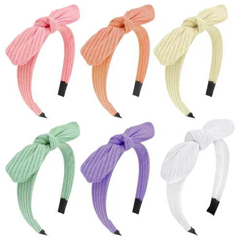 Miniatura 9 de Jaciya Diademas para niñas y mujeres, accesorios para el cabello, diadema fina con lazo anudado para la cabeza, diadema con orejas de conejo
