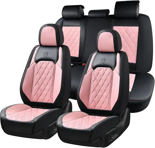 Miniatura 20 de Coverado Fundas de Asientos Delanteros, Funda de Asiento de Cuero Sintético de Lujo Impermeable, Protector de Asiento de Coche Beige, Funda