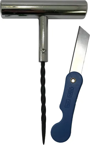 Miniatura 6 de Kit de tapones para neumáticos de 65 piezas, kit de reparación de neumáticos planos, sonda de enchufe resistente y herramienta de aguja, fijación