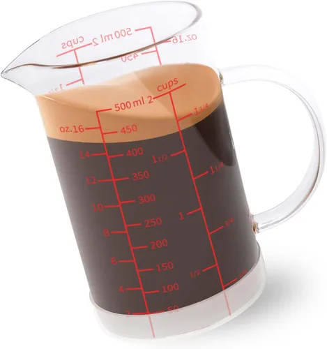 Miniatura 10 de Newness Taza medidora de vidrio con asa, 10.1 fl oz (0.3 litros, 1 1/4 taza) taza medidora con tres escalas (OZ, taza, ML/CC) y pico en forma de V
