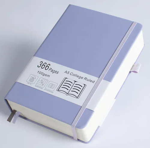 Miniatura 11 de Cuaderno grueso de rayas universitarias con 366 páginas numeradas, diarios A5 para escribir con papel rayado de 100GSM, cuadernos de cuero de tapa