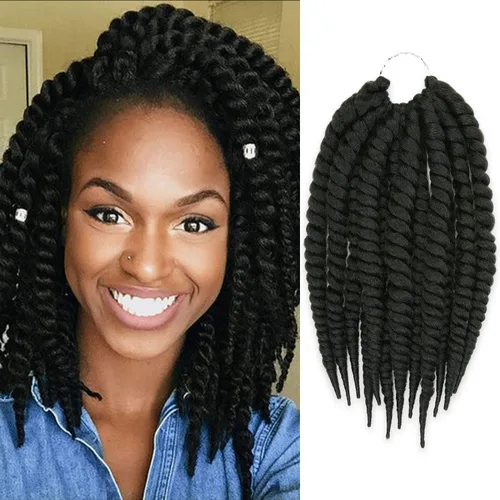 Miniatura 10 de Trenzas de ganchillo de pelo sintético auténtico doble Jumbo Senegalese Twist 12" (30)