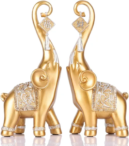 Miniatura 12 de DOVDOV Estatua de elefante, elefante azul, decoración del hogar, estatua de elefante de buena suerte, decoración para el hogar, regalo de elefante