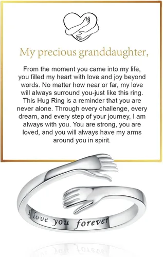 Miniatura 8 de Long tiantian Daughter Gifts from Mom Anxiety Fidget Ring for Daughter Hug Ring for Christmas Gifts Stocking Stuffers 2025 A-circón