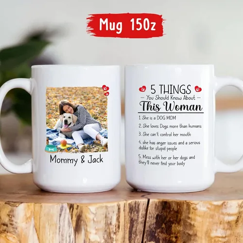 Miniatura 5 de Taza de café con imagen de perro y mamá, taza de café de 11 onzas y 15 onzas, taza de café personalizada para mamá de perro, tazas para dueños